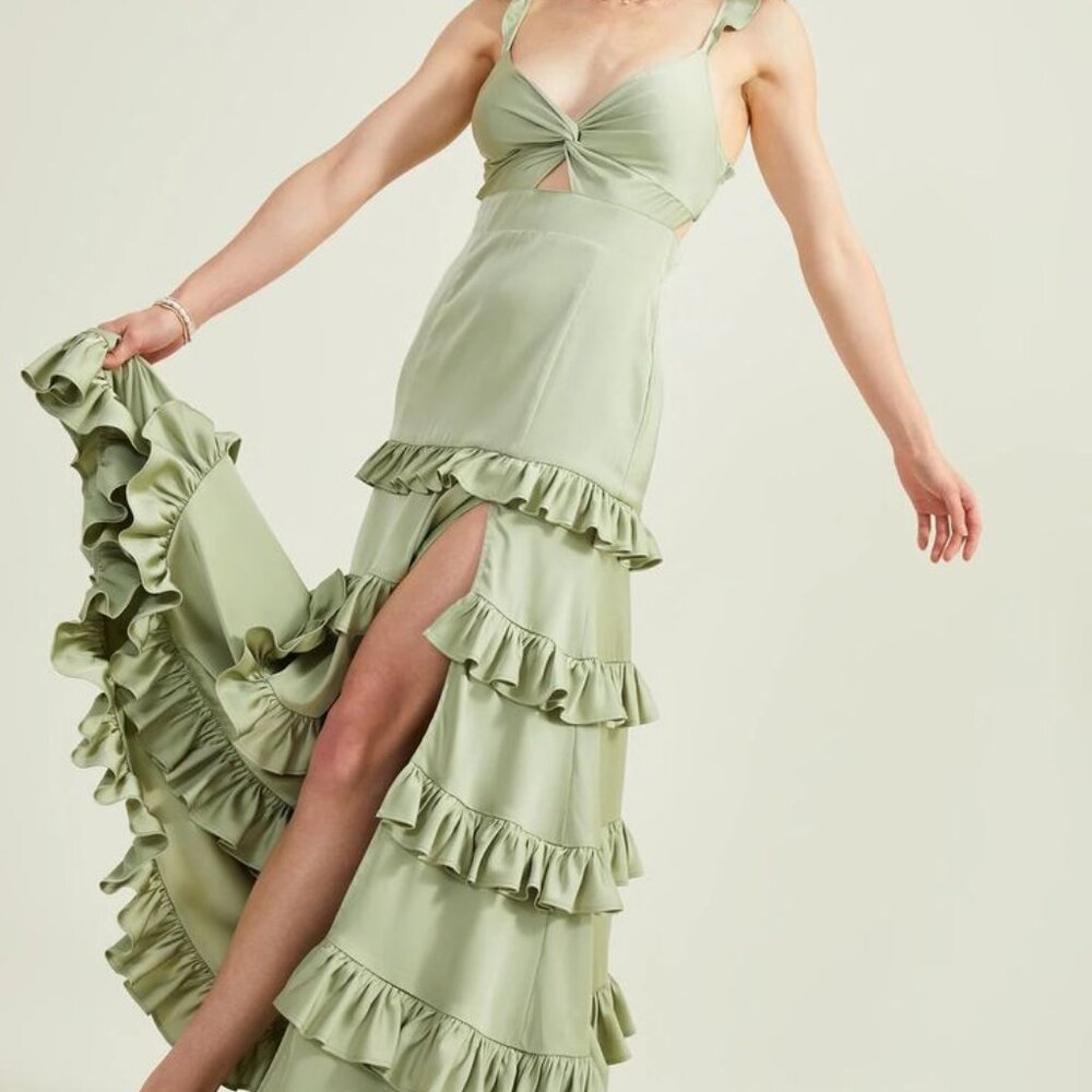 Alter'd State Alana Marie dark sage gown XL NWT